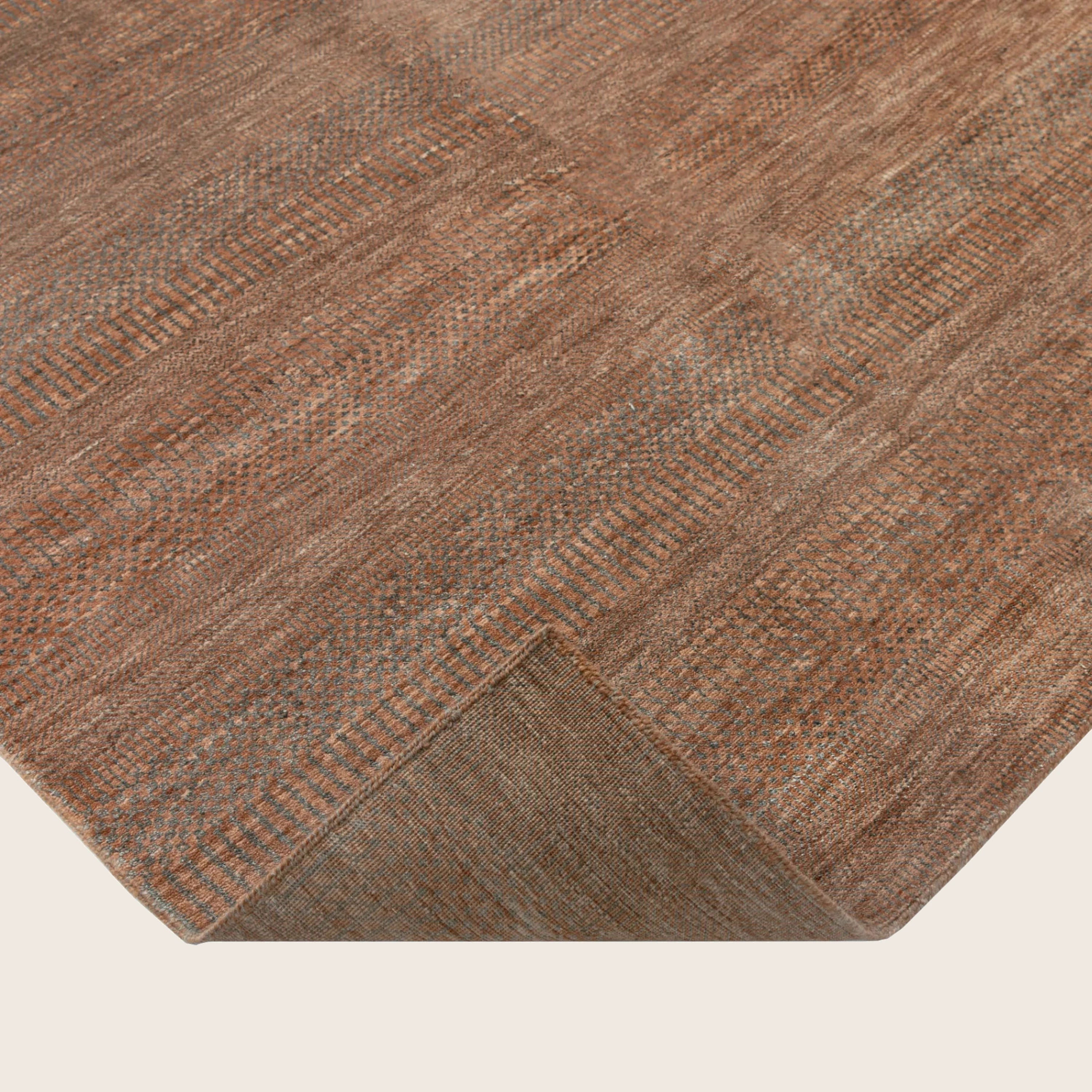 Braun Transitional Indo Savannah Teppich aus Wolle und Kunstseide - 6'1' x 9'1''