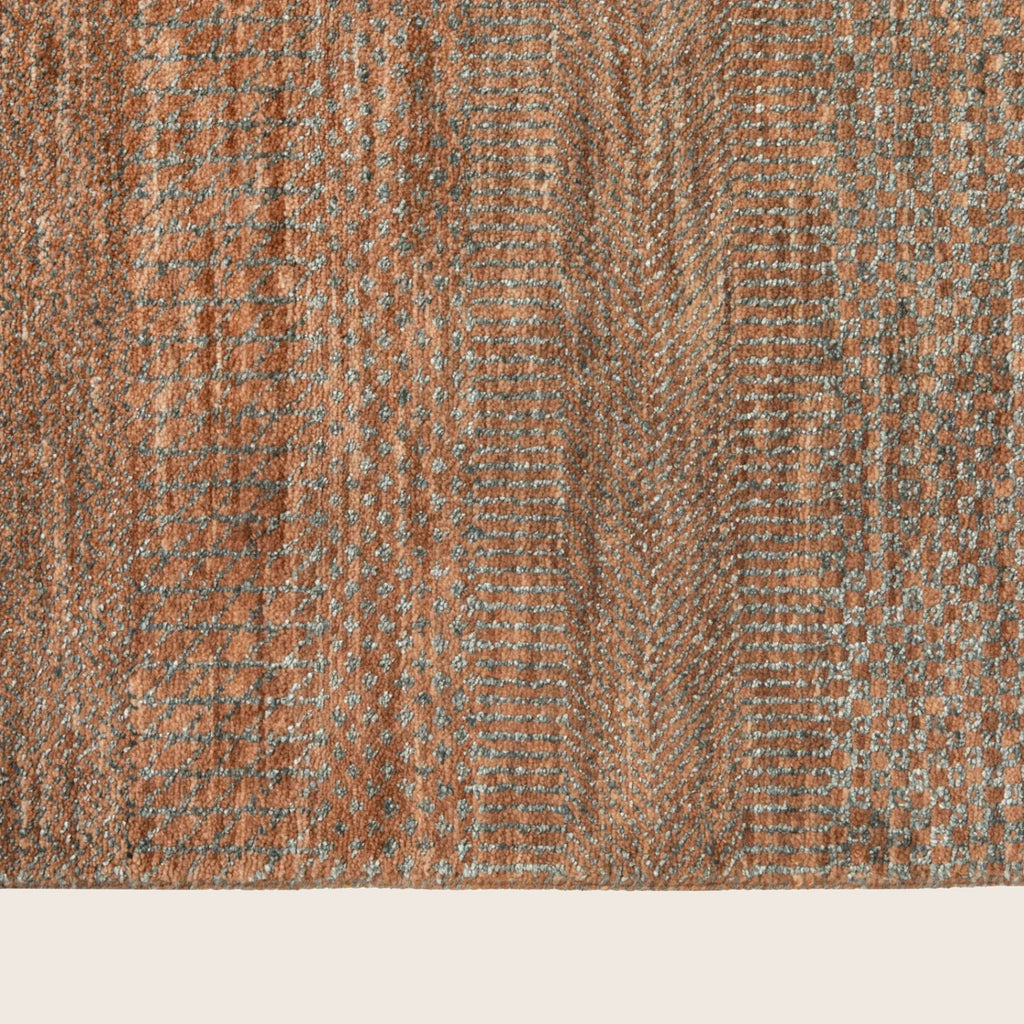 Braun Transitional Indo Savannah Teppich aus Wolle und Kunstseide - 6'1' x 9'1''
