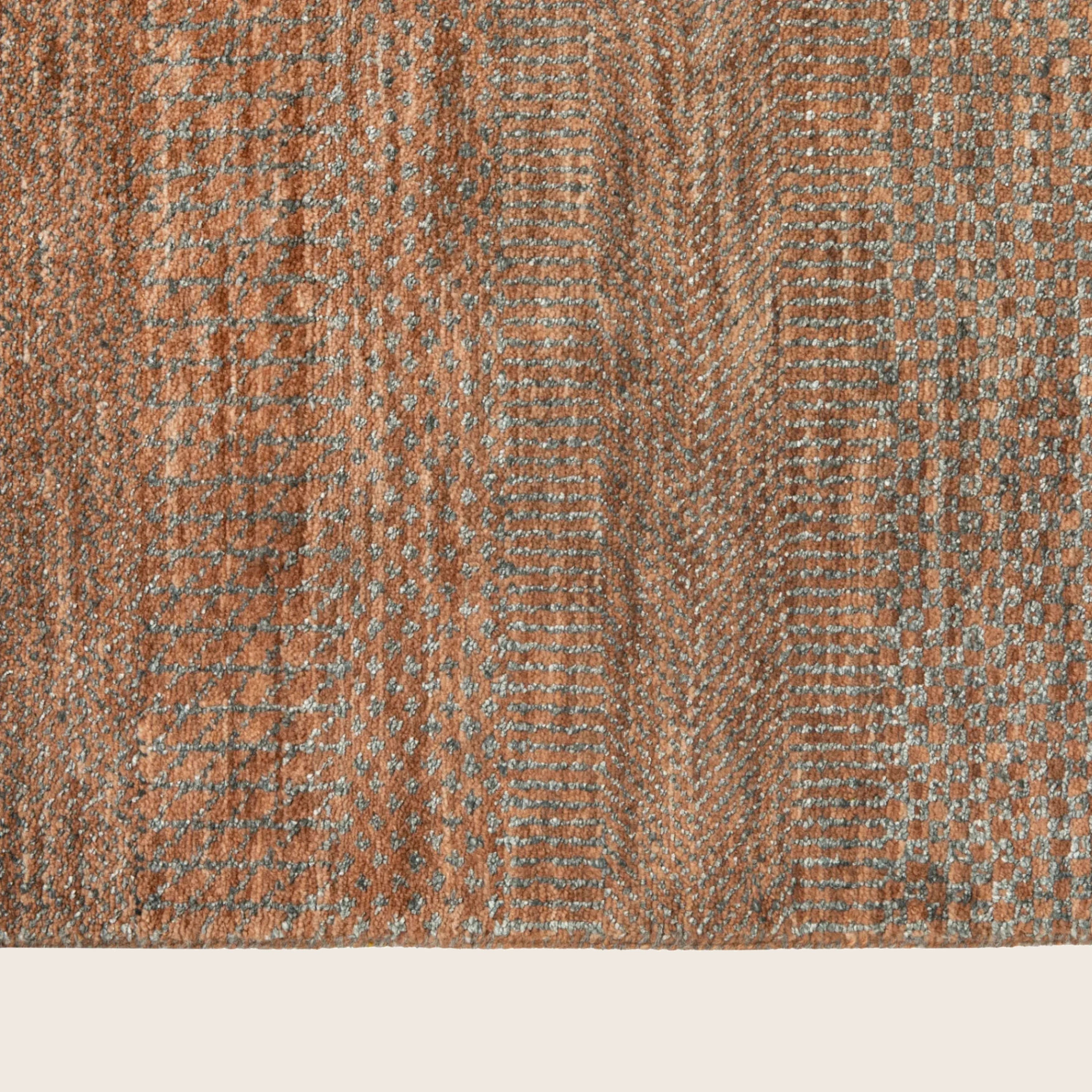 Braun Transitional Indo Savannah Teppich aus Wolle und Kunstseide - 6'1' x 9'1''