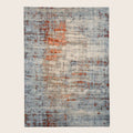 Blau Orange Contemporary Indo Ikat Teppich aus Wolle und Kunstseide - 9'1' x 12'3'