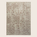 Beige Traditioneller Indo Ikat Teppich aus Wolle und Kunstseide - 9'1' x 12'4''