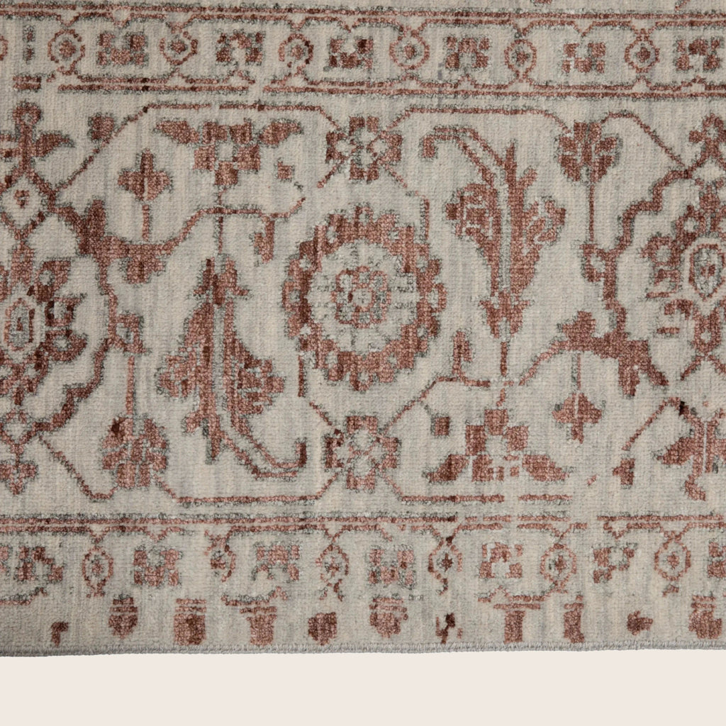 Beige Traditioneller Indo Ikat Teppich aus Wolle und Kunstseide - 9'1' x 12'4''