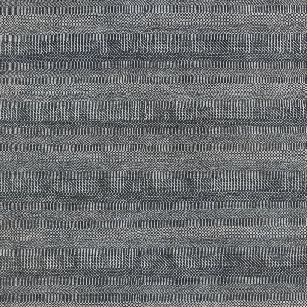 Dark Blau Textured Indo Savannah Teppich aus Wolle und Kunstseide - 6'2' x 9'