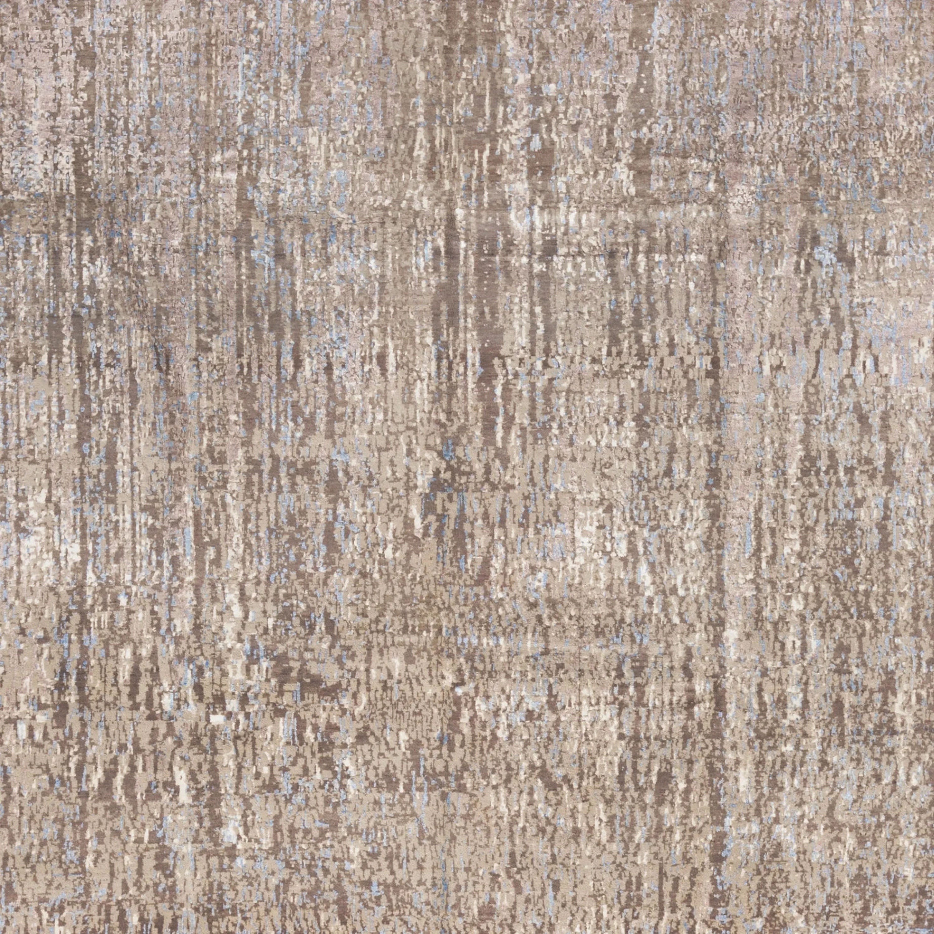 Braun texturierte Indo Ikat Teppich aus Wolle und Kunstseide - 8'2' x 10'2'