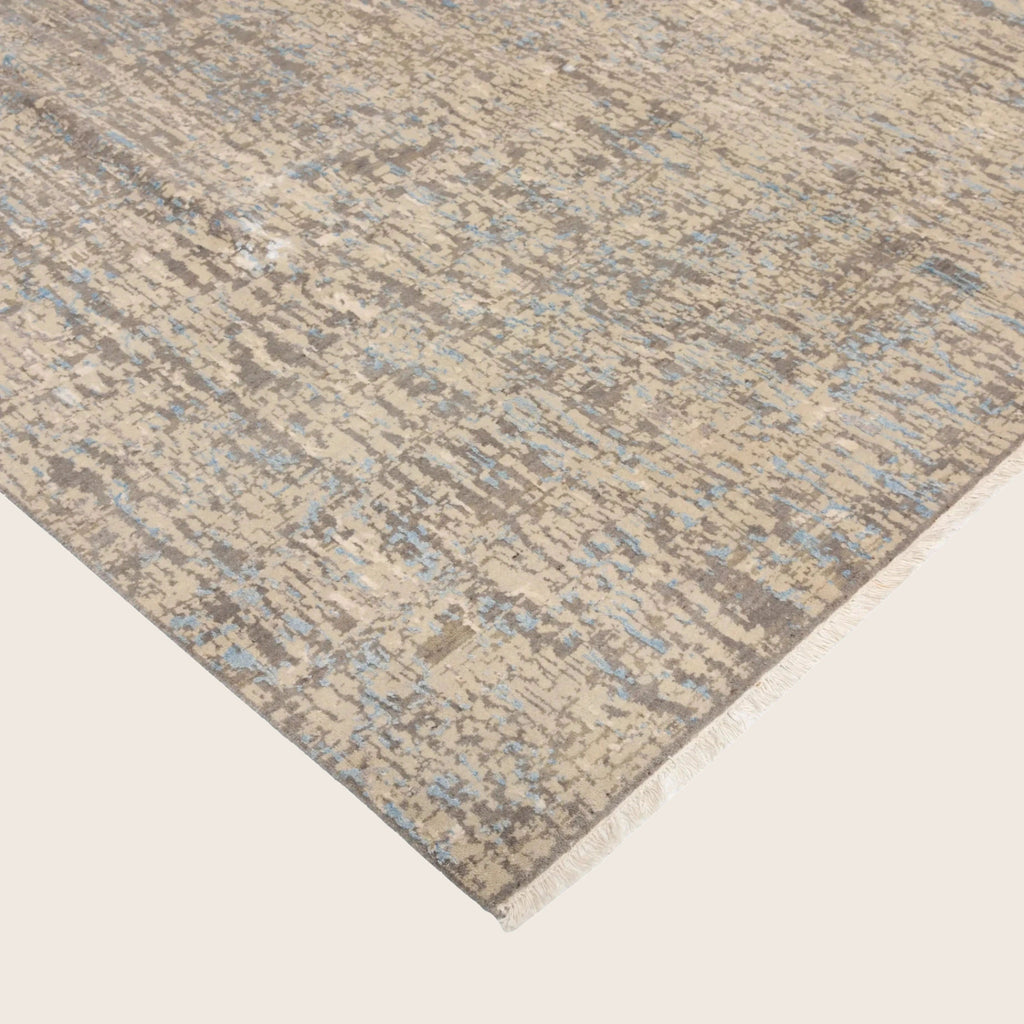 Braun texturierte Indo Ikat Teppich aus Wolle und Kunstseide - 8'2' x 10'2'
