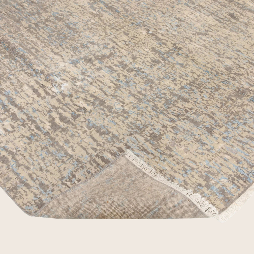 Braun texturierte Indo Ikat Teppich aus Wolle und Kunstseide - 8'2' x 10'2'
