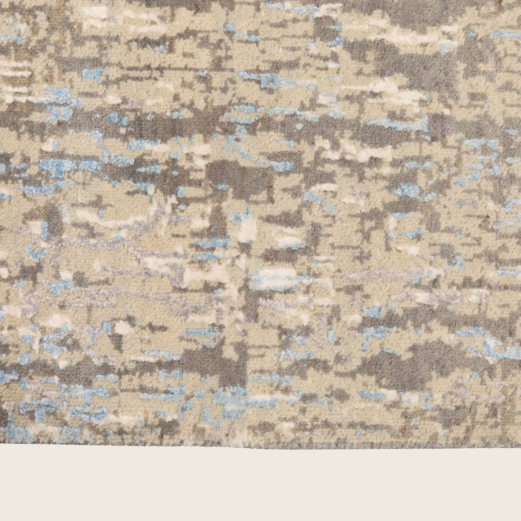 Braun texturierte Indo Ikat Teppich aus Wolle und Kunstseide - 8'2' x 10'2'
