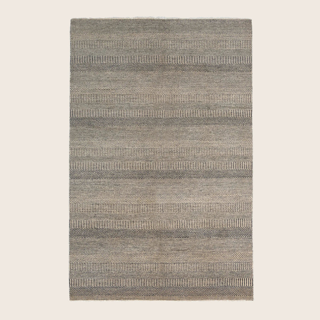 Graue Übergangs Indo Savannah Wolle Seidenmischung Teppich - 6' x 9'3'