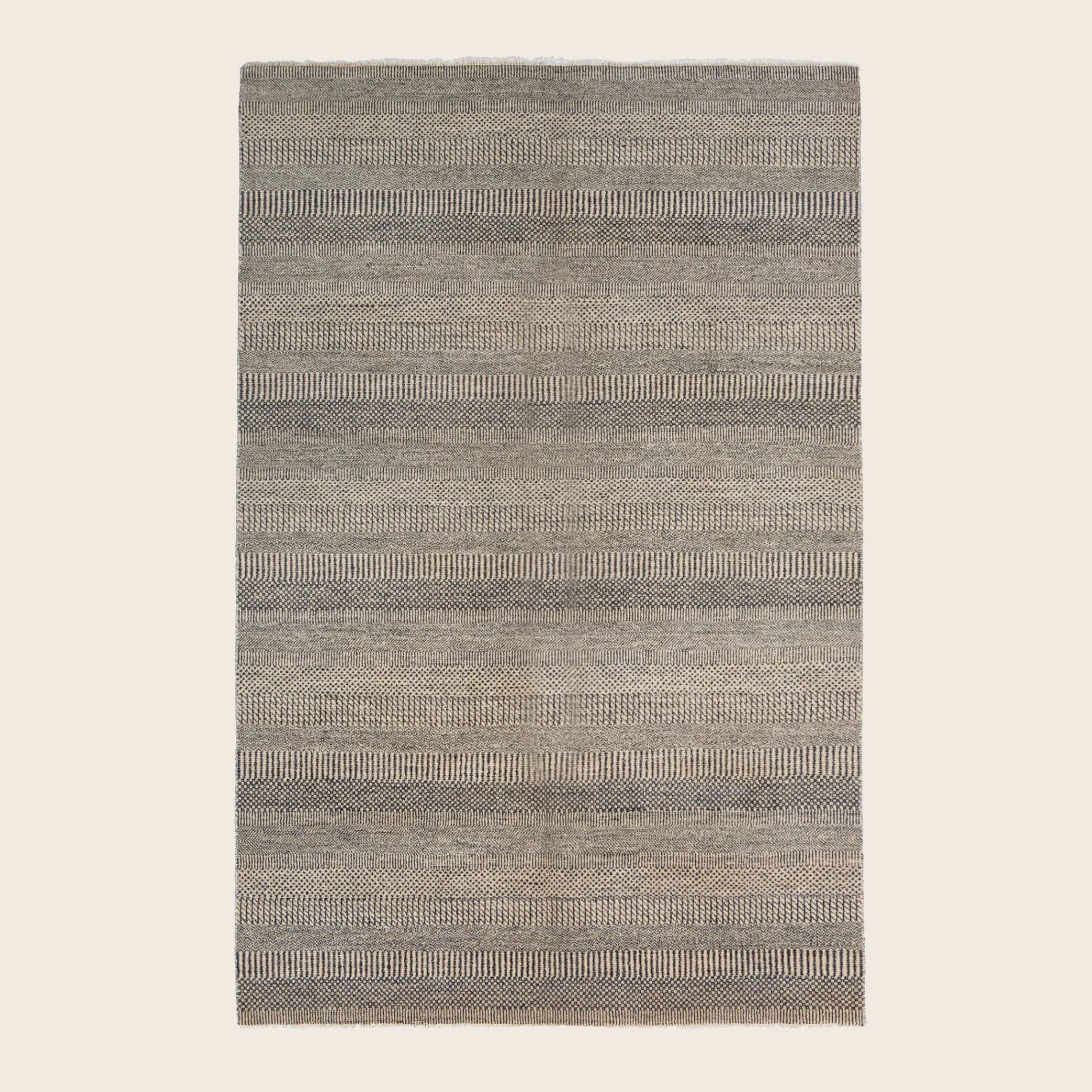 Graue Übergangs Indo Savannah Wolle Seidenmischung Teppich - 6' x 9'3'