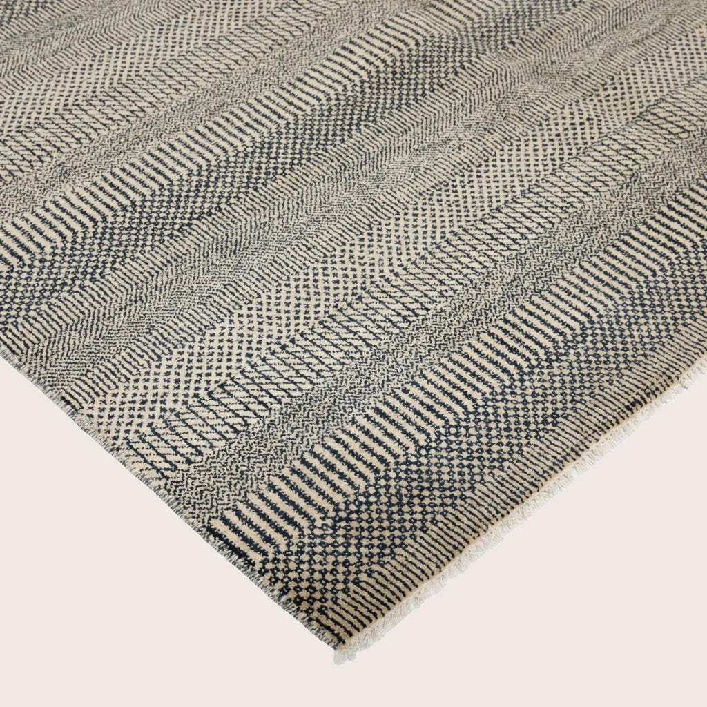 Graue Übergangs Indo Savannah Wolle Seidenmischung Teppich - 6' x 9'3'