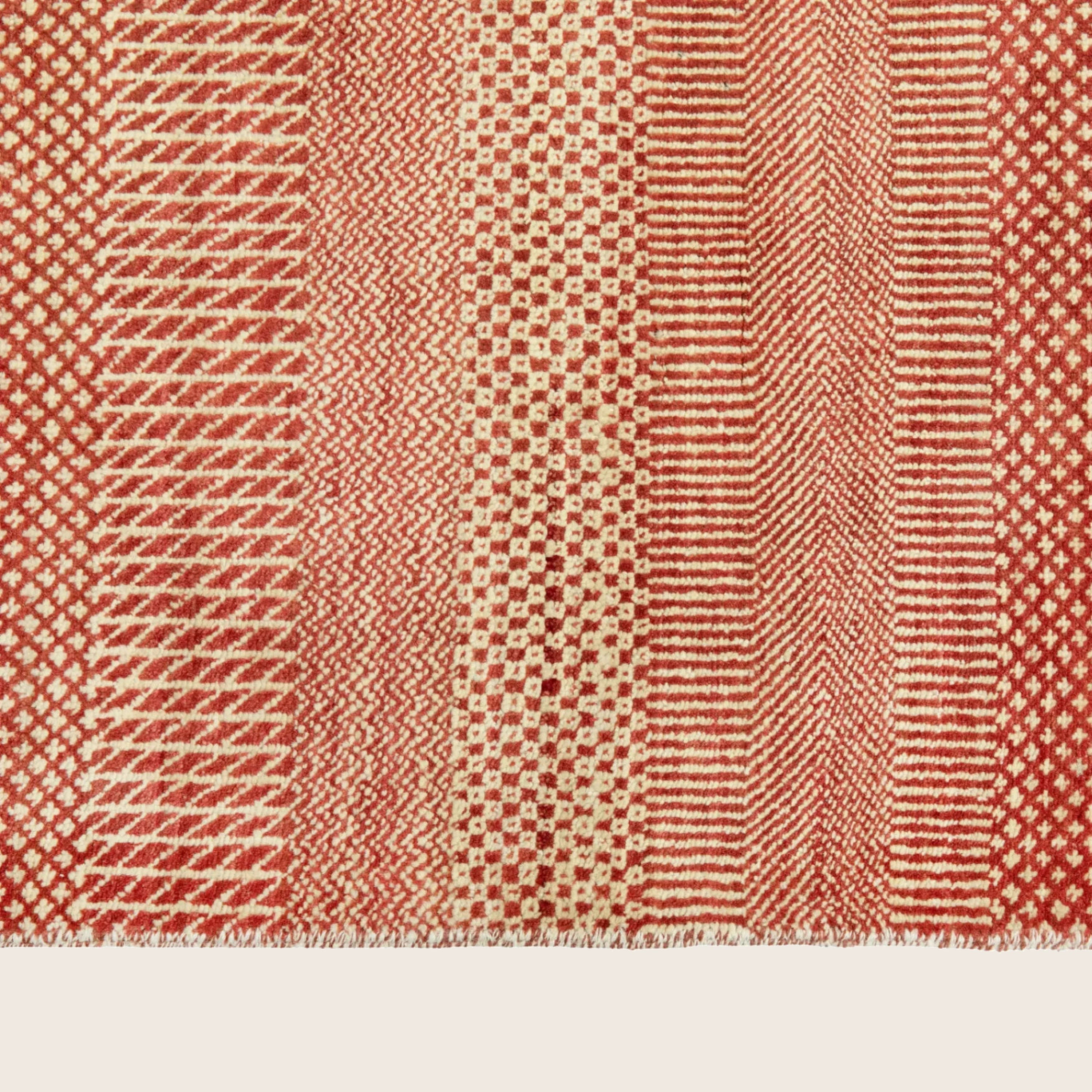 Rust Texturierte Indo Savannah Wolle Seidenmischung Teppich - 8'2' x 10'3'