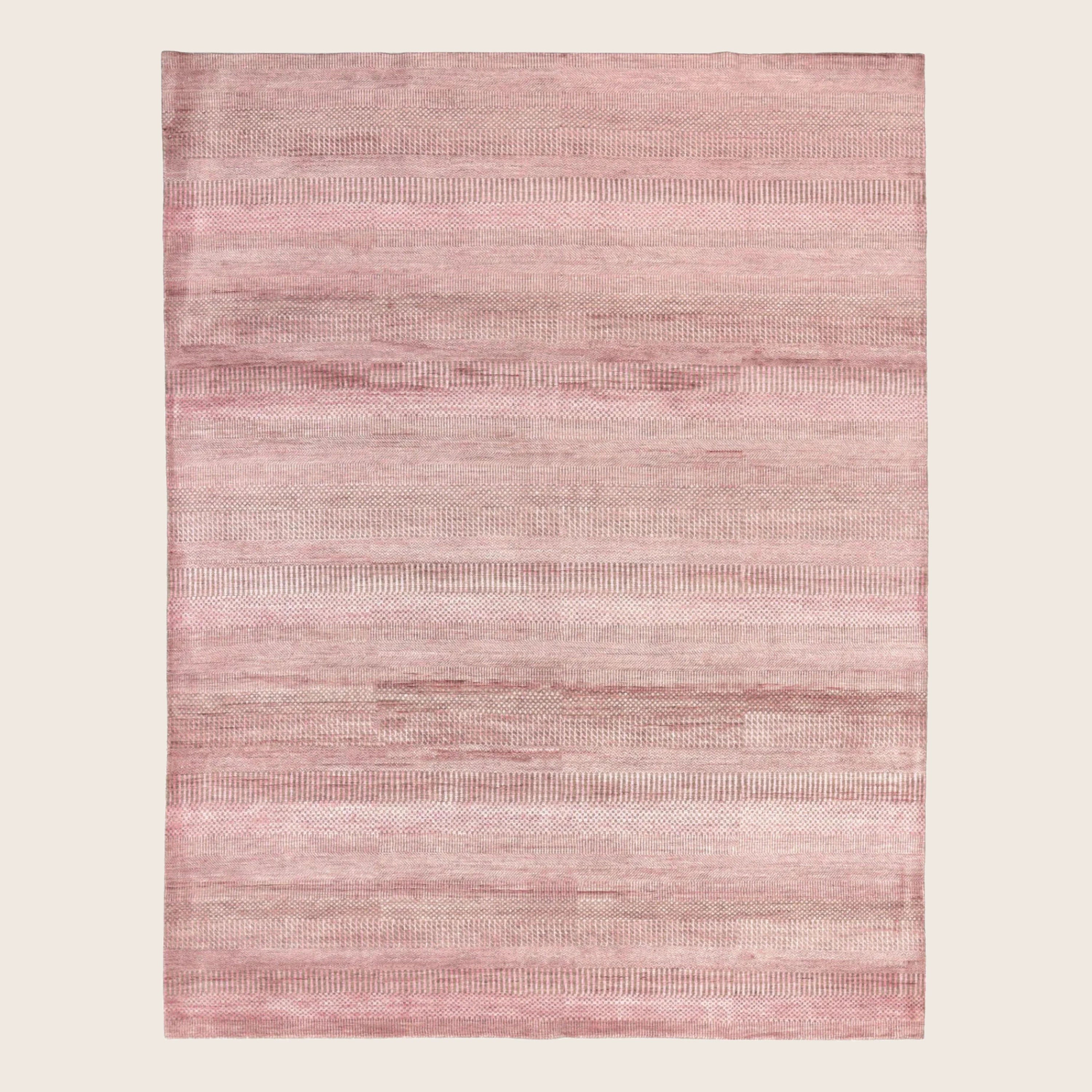 Rosa Übergangs Indo Savannah Teppich aus Wolle und Kunstseide - 8'1' x 10'3'