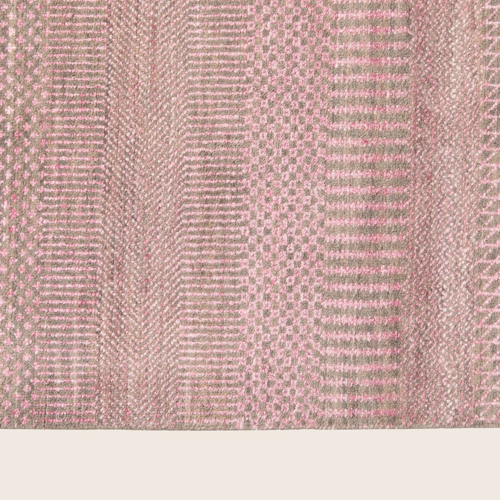 Rosa Übergangs Indo Savannah Teppich aus Wolle und Kunstseide - 8'1' x 10'3'