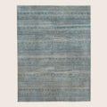 Blaue Übergangs Indo Savannah Wolle Seidenmischung Teppich - 8' x 10'2'