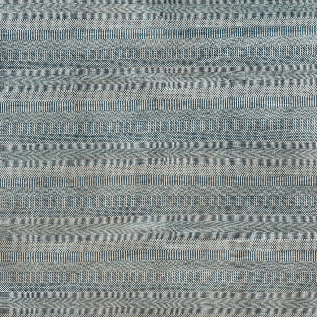 Blaue Übergangs Indo Savannah Wolle Seidenmischung Teppich - 8' x 10'2'