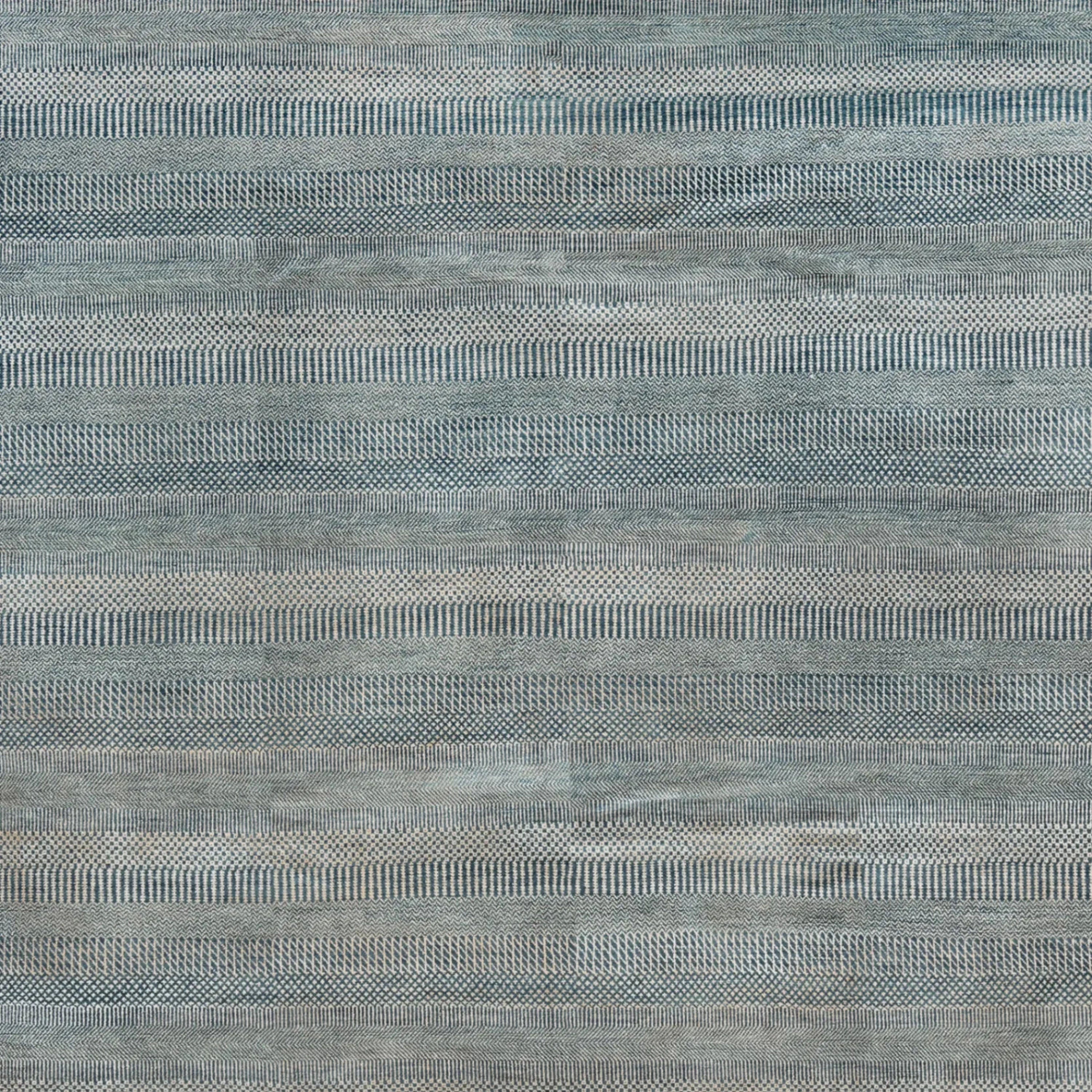 Blaue Übergangs Indo Savannah Wolle Seidenmischung Teppich - 8' x 10'2'