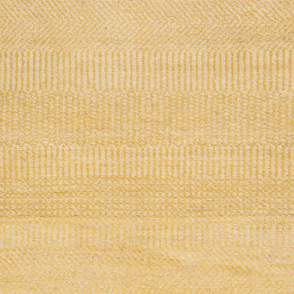 Gelbe Texturierte Indo Savannah Wolle Seidenmischung Teppich - 9'2' x 12'1'