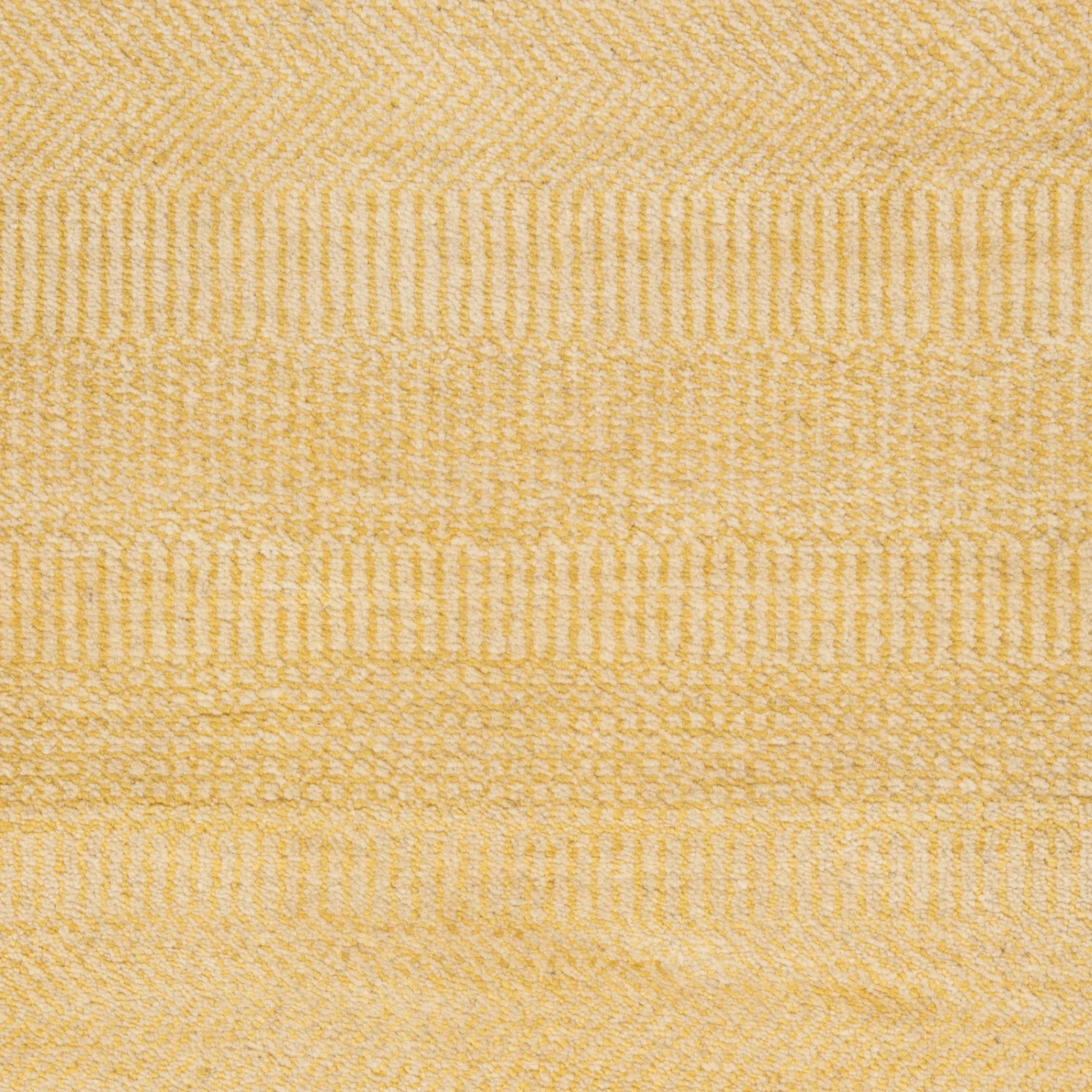 Gelbe Texturierte Indo Savannah Wolle Seidenmischung Teppich - 9'2' x 12'1'