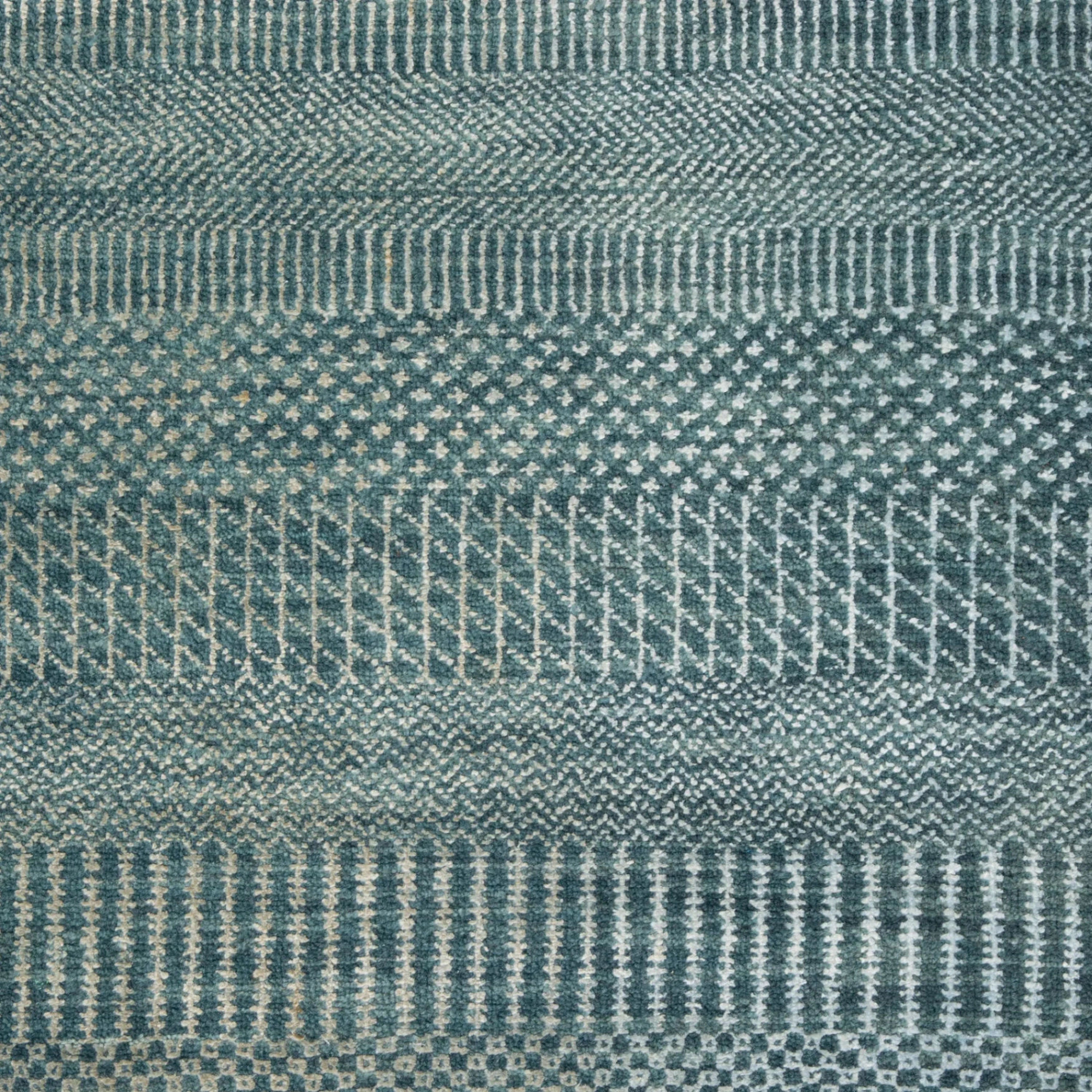 Denim Textured Indo Savannah Teppich aus Wolle und Kunstseide - 10'1' x 14'2'