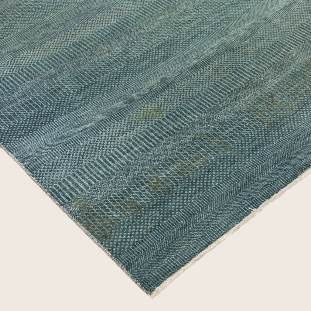 Denim Textured Indo Savannah Teppich aus Wolle und Kunstseide - 10'1' x 14'2'