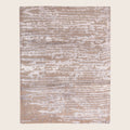Purple Silber Contemporary Indo Ikat Teppich aus Wolle und Kunstseide - 8' x 10'