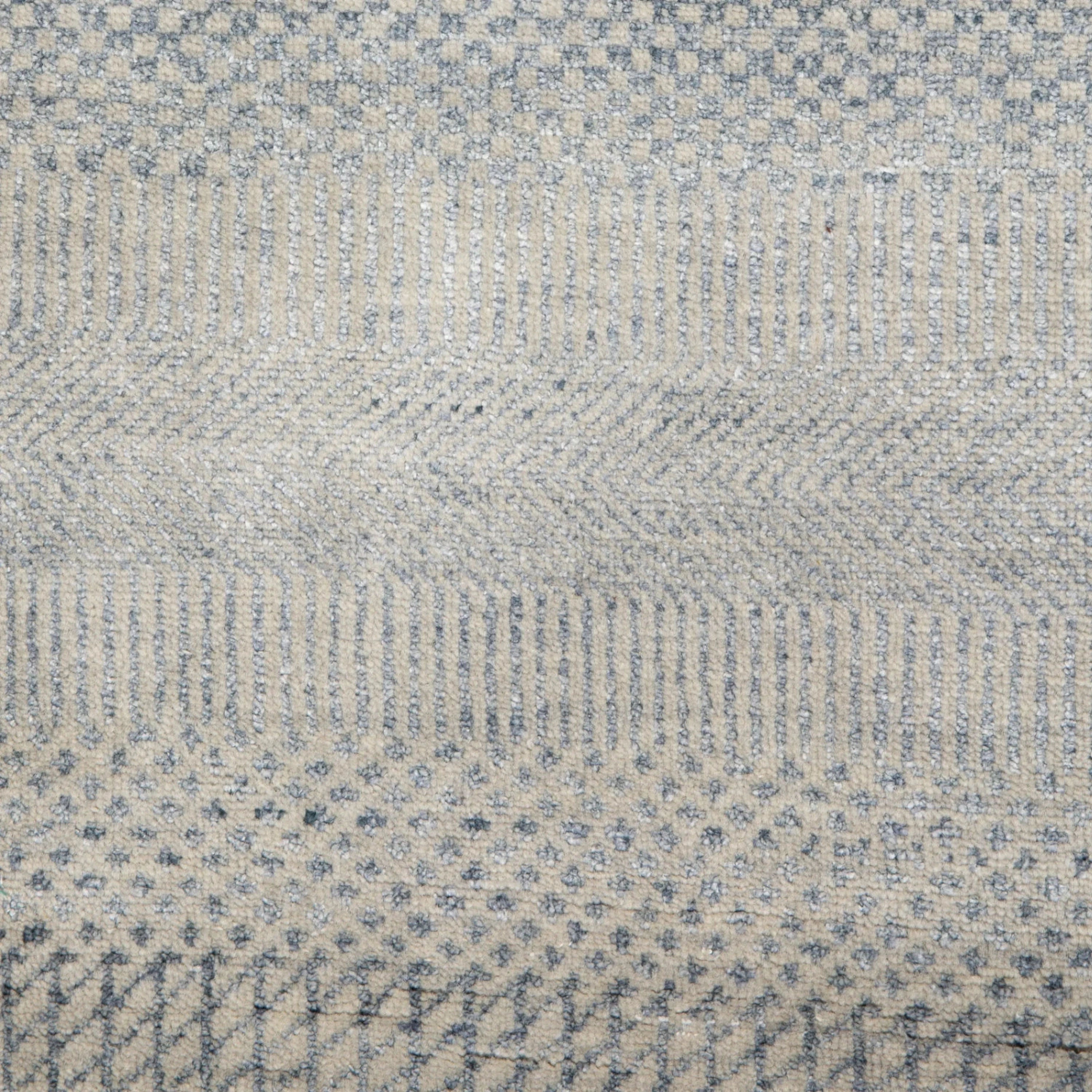 Graublauer Übergangs-Indo Savannah Wollkunst-Seidenblende-Teppich - 6' x 9'5'