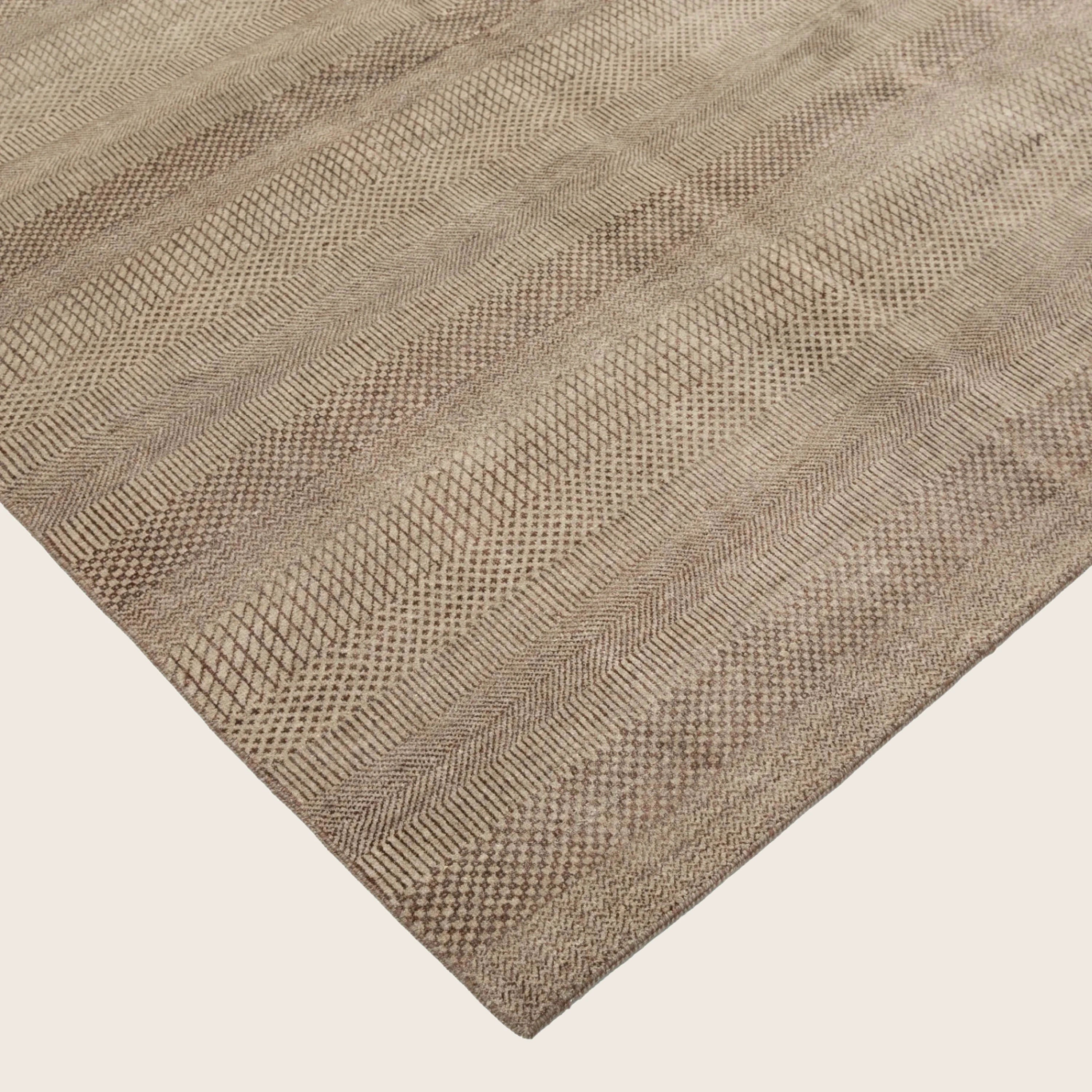 Camel Transitional Indo Savannah Teppich aus Wolle und Kunstseide - 9'2' x 12'2'