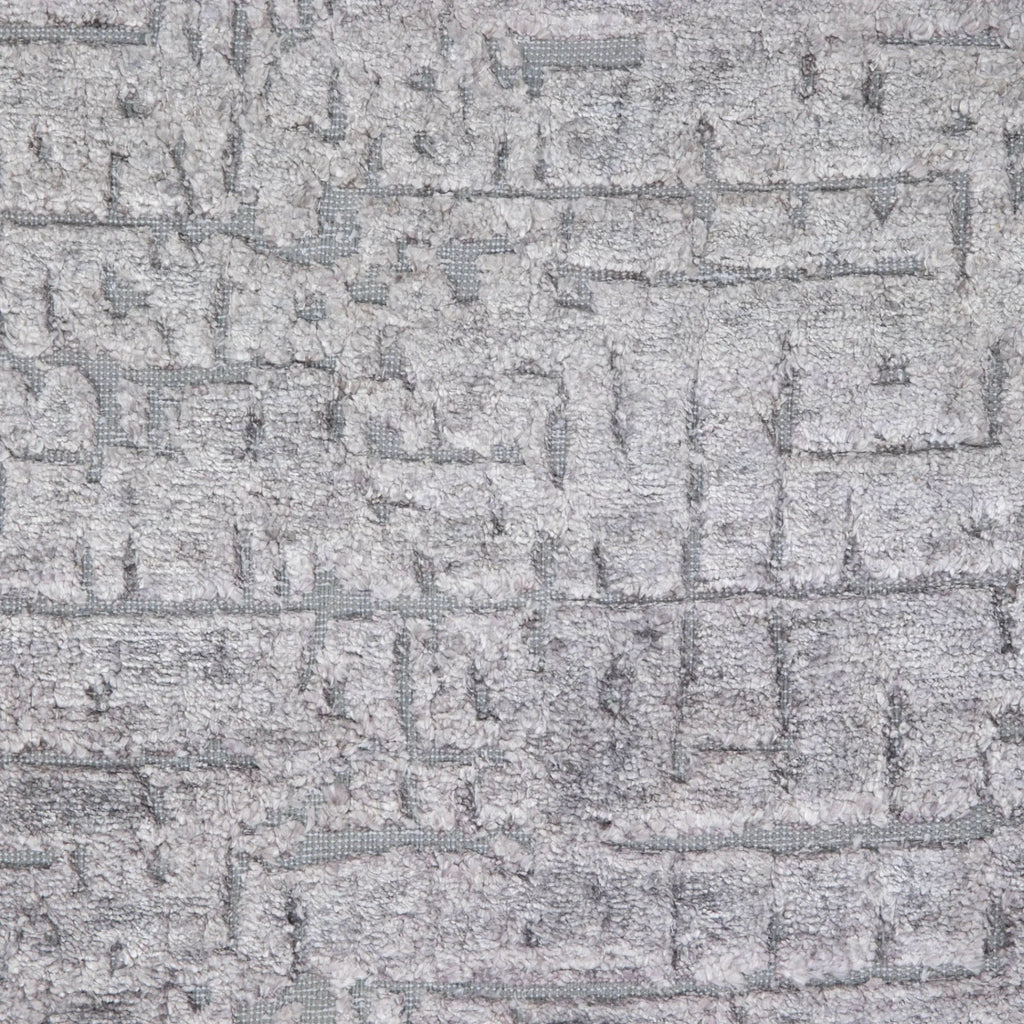 Silber Texturierte Indo Ikat Teppich aus Wolle und Kunstseide - 7'8' x 10'1'