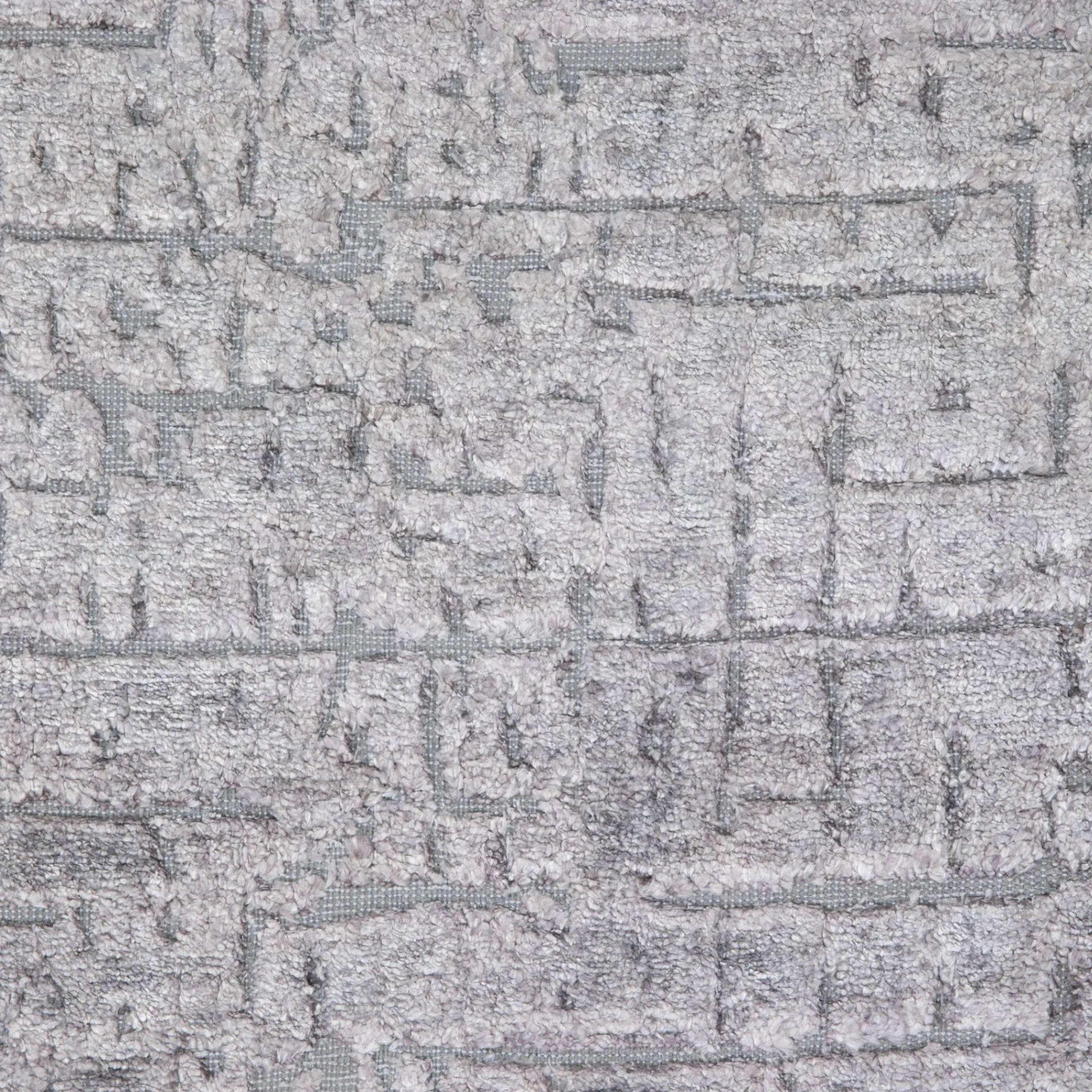 Silber Texturierte Indo Ikat Teppich aus Wolle und Kunstseide - 7'8' x 10'1'