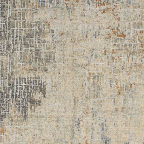 Beige Multi Contemporary Indo Ikat Teppich aus Wolle und Kunstseide - 6'1' x 9'4'