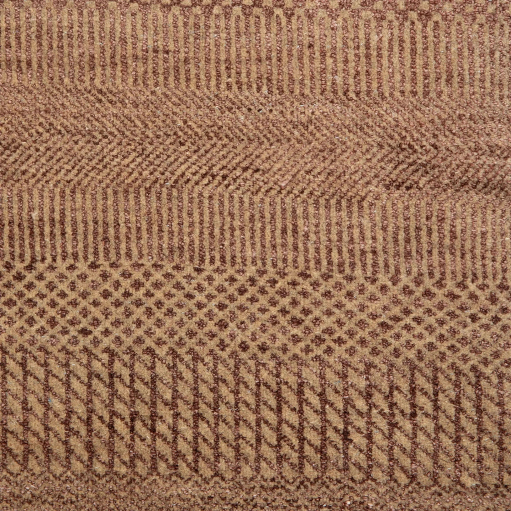 Braun Texturierte Indo Savannah Wolle Kunst Seidenblende Teppich - 10' x 14'1'