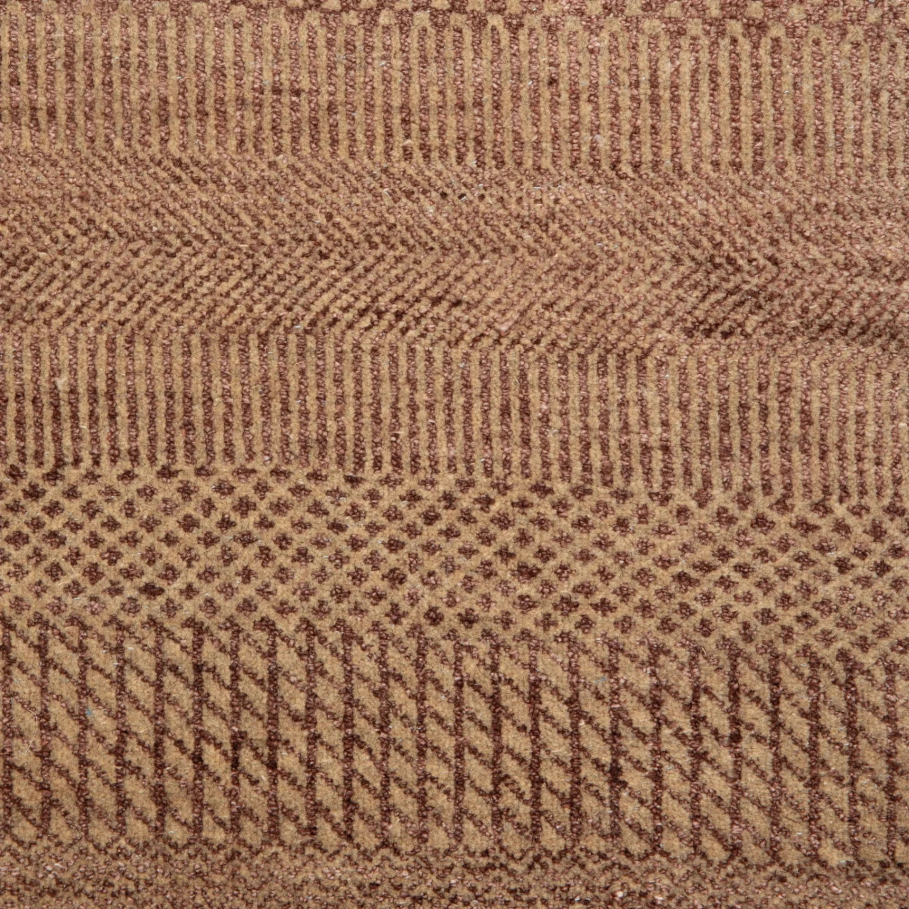 Braun Texturierte Indo Savannah Wolle Kunst Seidenblende Teppich - 10' x 14'1'