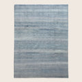 Blaue Übergangs Indo Savannah Wolle Seidenmischung Teppich - 8'1 x 12'