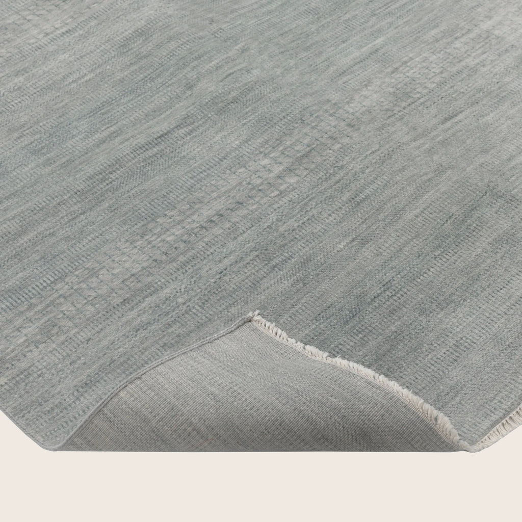Blaue Übergangs Indo Savannah Wolle Seidenmischung Teppich - 6'1' x 9'2'