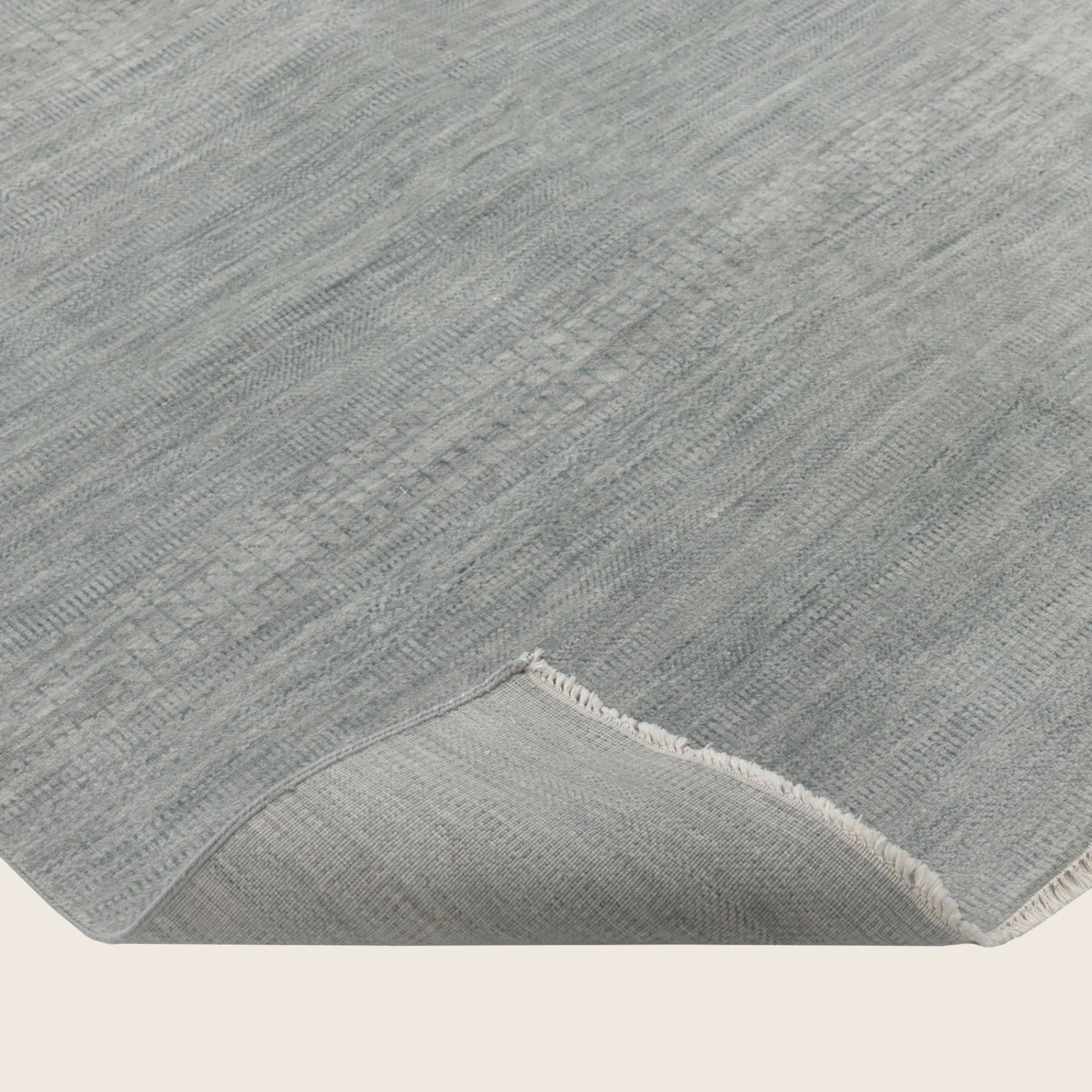 Blaue Übergangs Indo Savannah Wolle Seidenmischung Teppich - 6'1' x 9'2'