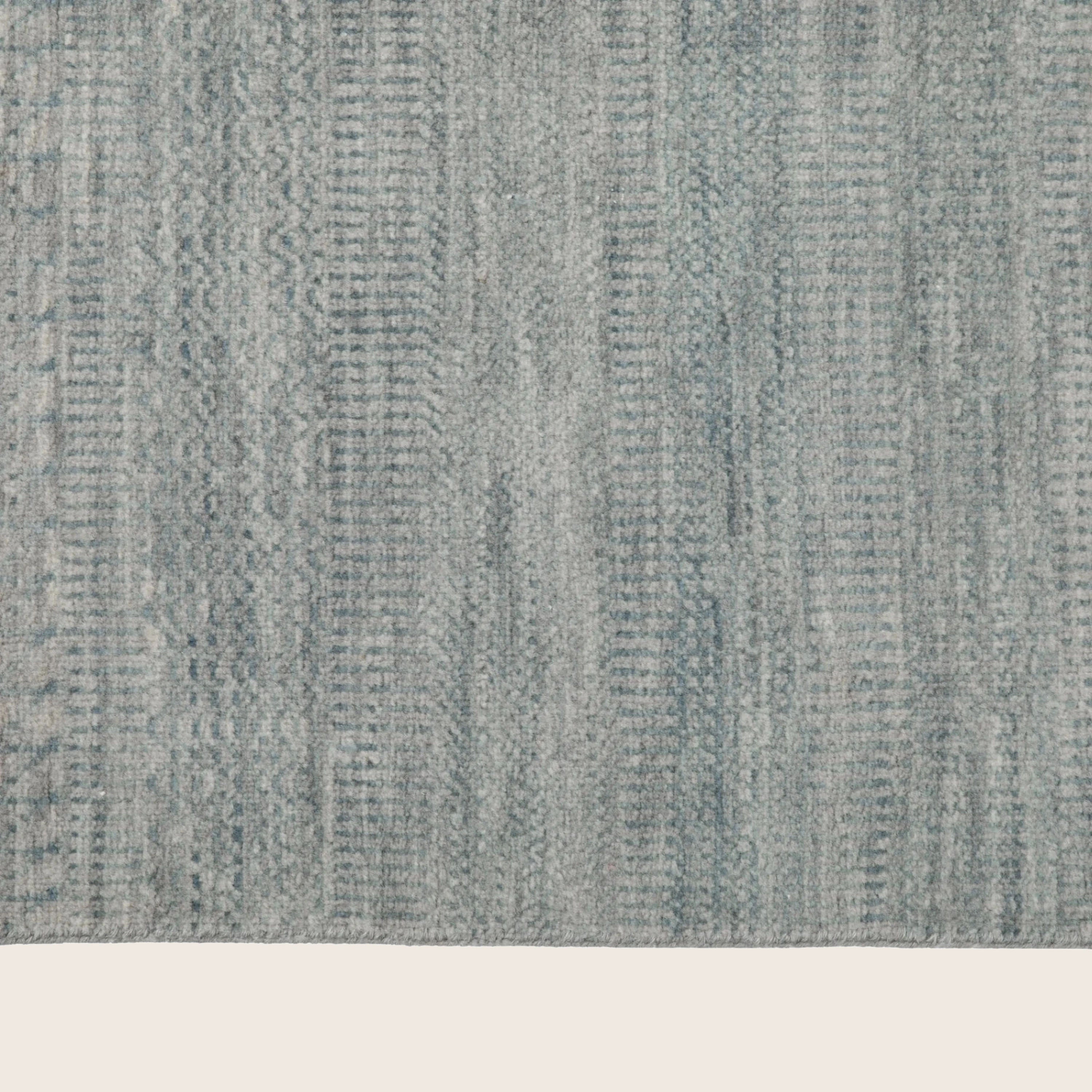 Blaue Übergangs Indo Savannah Wolle Seidenmischung Teppich - 6'1' x 9'2'