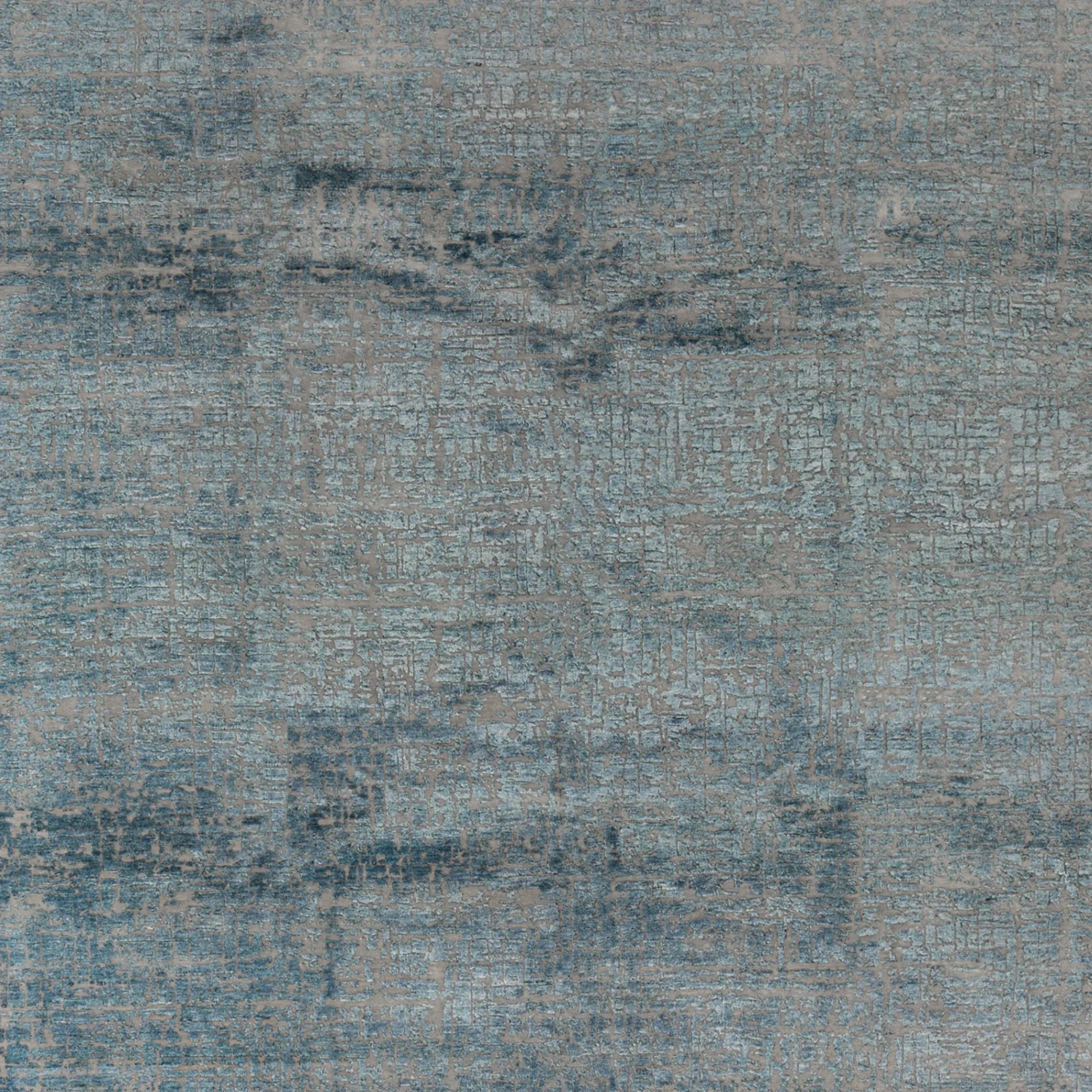 Denim Textured Indo Ikat Teppich aus Wolle und Kunstseide - 8'1' x 10'1'
