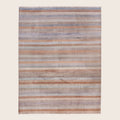 Braun Blau Übergangs Indo Savannah Wolle Seidenmischung Teppich - 8'2' x 10''