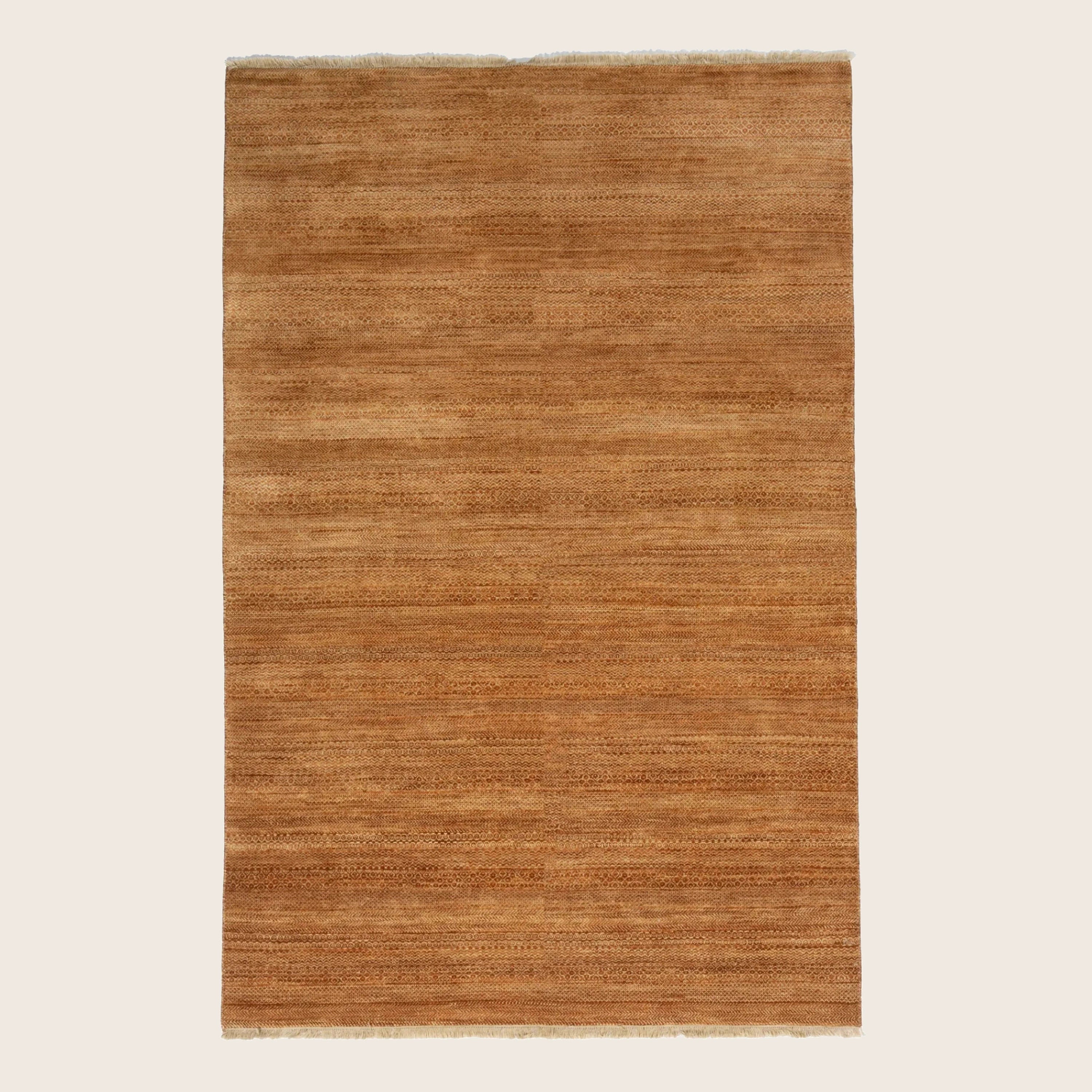 Braun Transitional Indo Savannah Teppich aus Wolle und Kunstseide - 5'7' x 8'4''