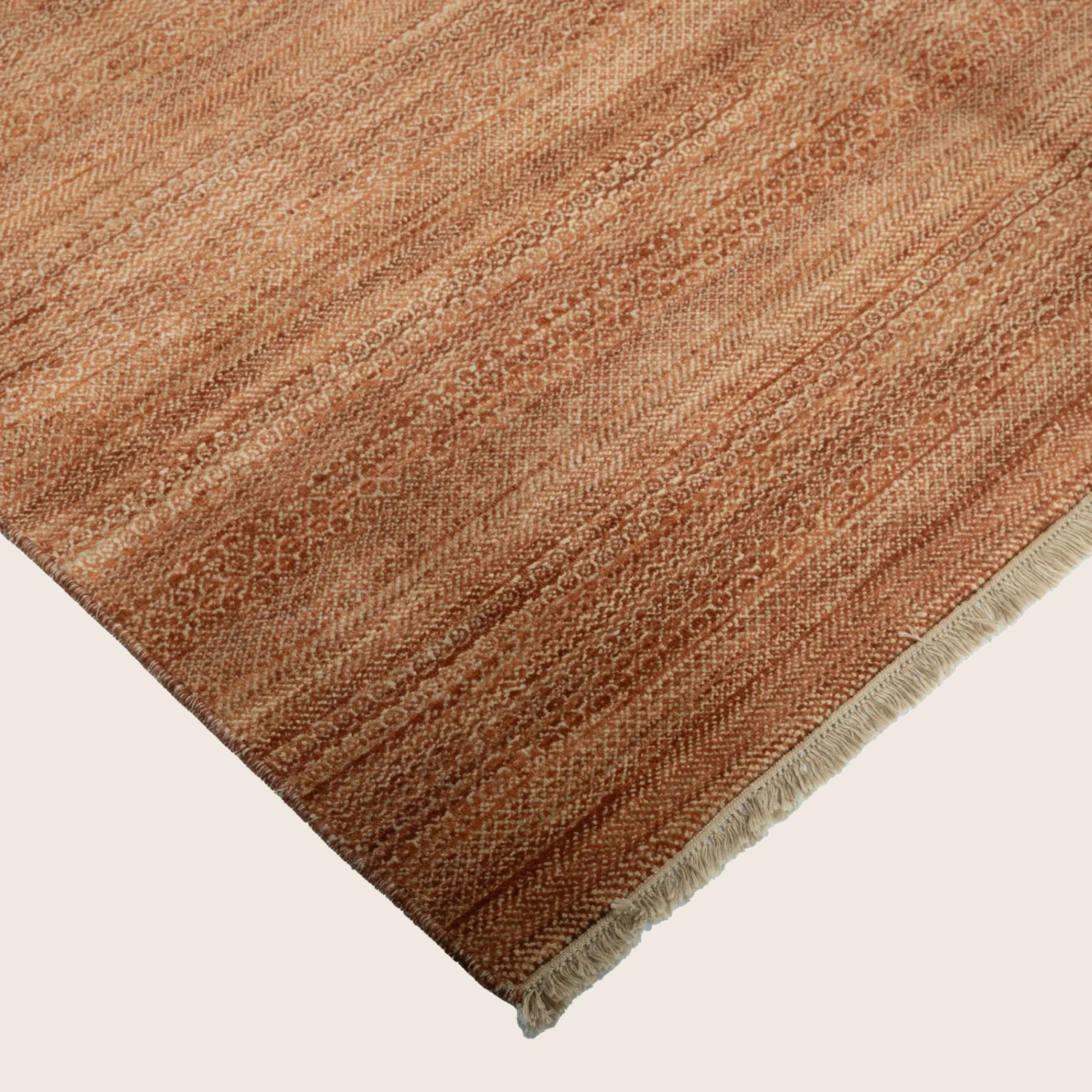 Braun Transitional Indo Savannah Teppich aus Wolle und Kunstseide - 5'7' x 8'4''
