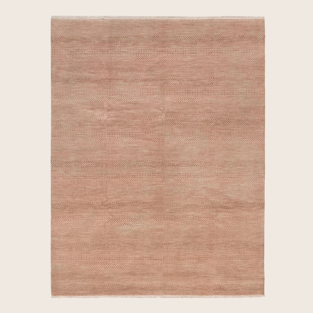Rosa Übergangs Indo Savannah Teppich aus Wolle und Kunstseide - 8'1' x 10'3'