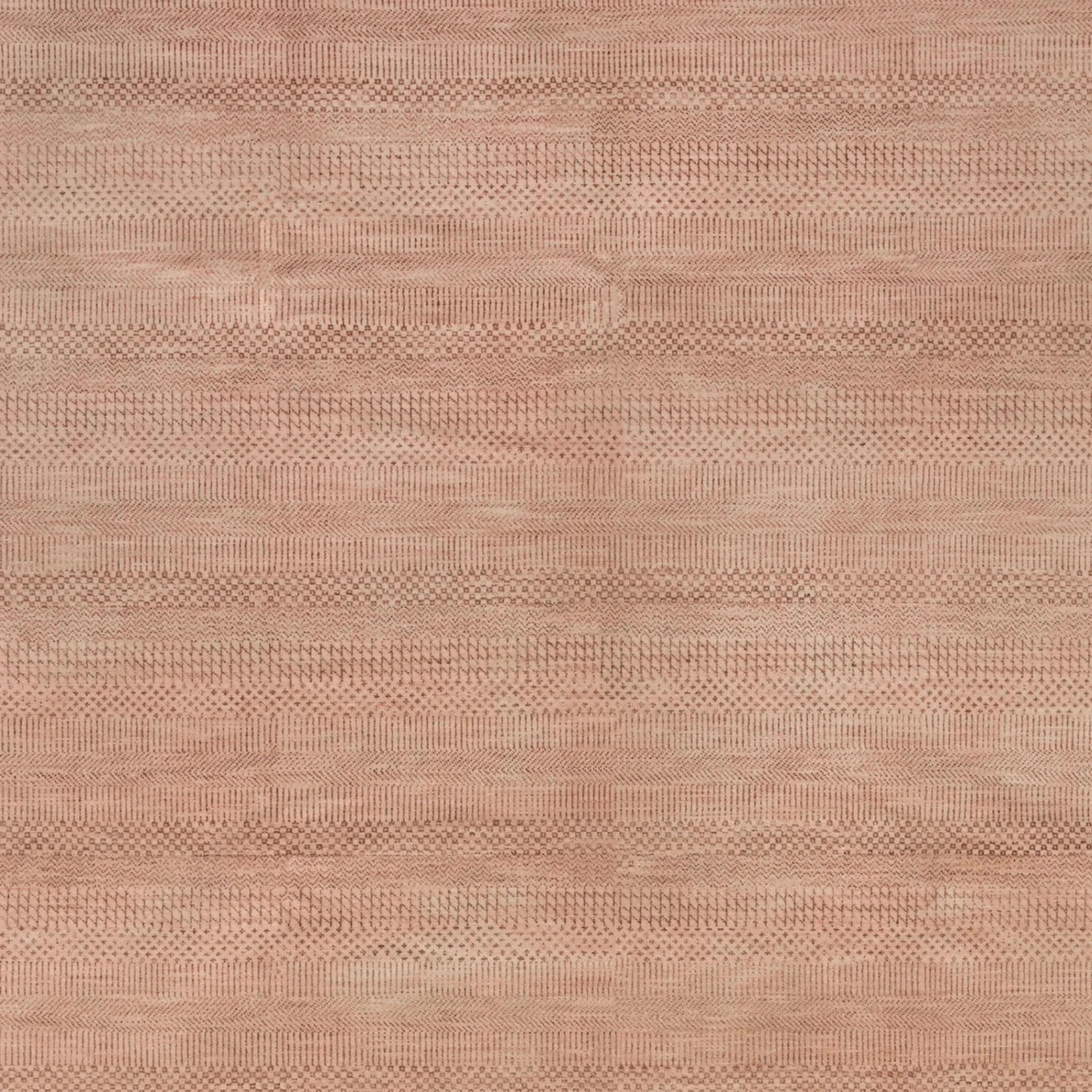 Rosa Übergangs Indo Savannah Teppich aus Wolle und Kunstseide - 8'1' x 10'3'