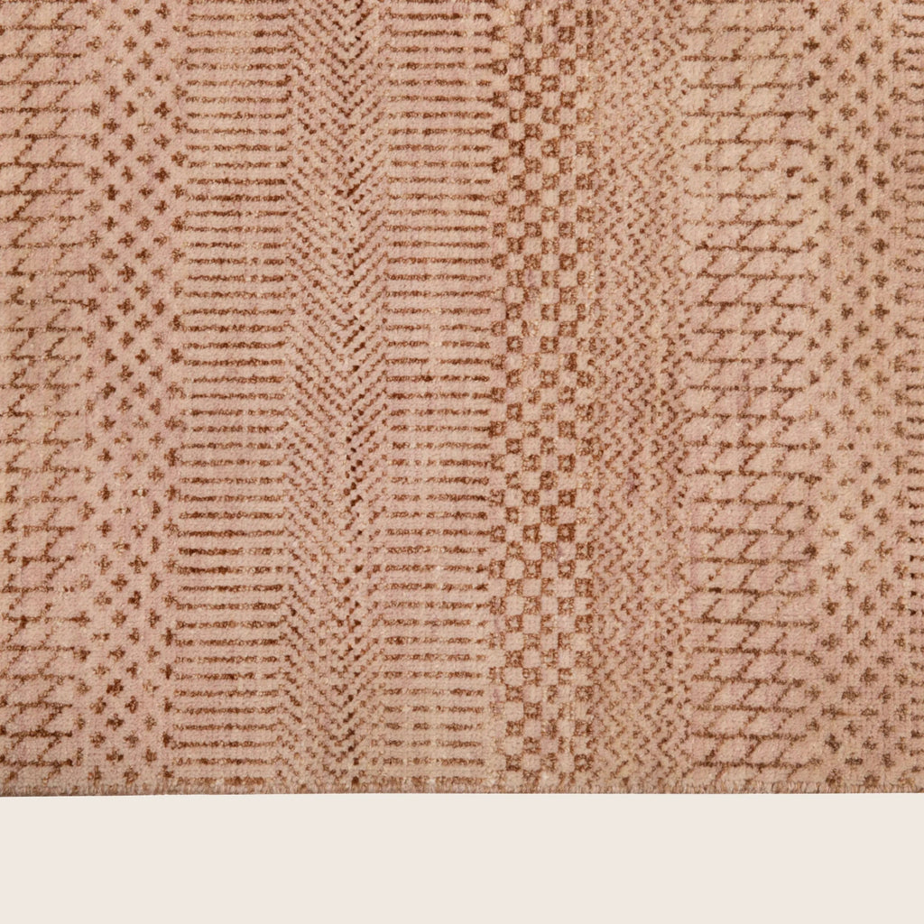 Rosa Übergangs Indo Savannah Teppich aus Wolle und Kunstseide - 8'1' x 10'3'