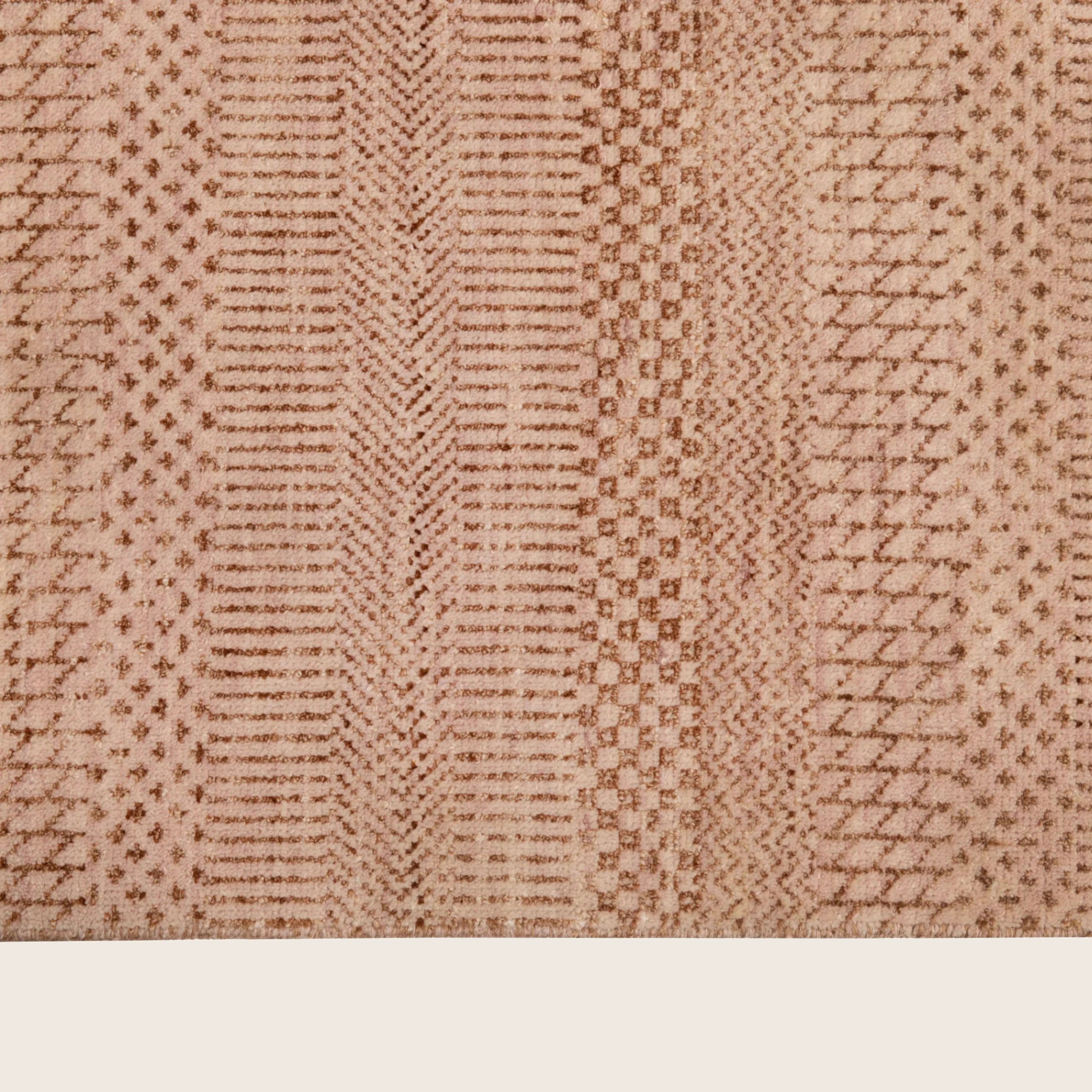 Rosa Übergangs Indo Savannah Teppich aus Wolle und Kunstseide - 8'1' x 10'3'