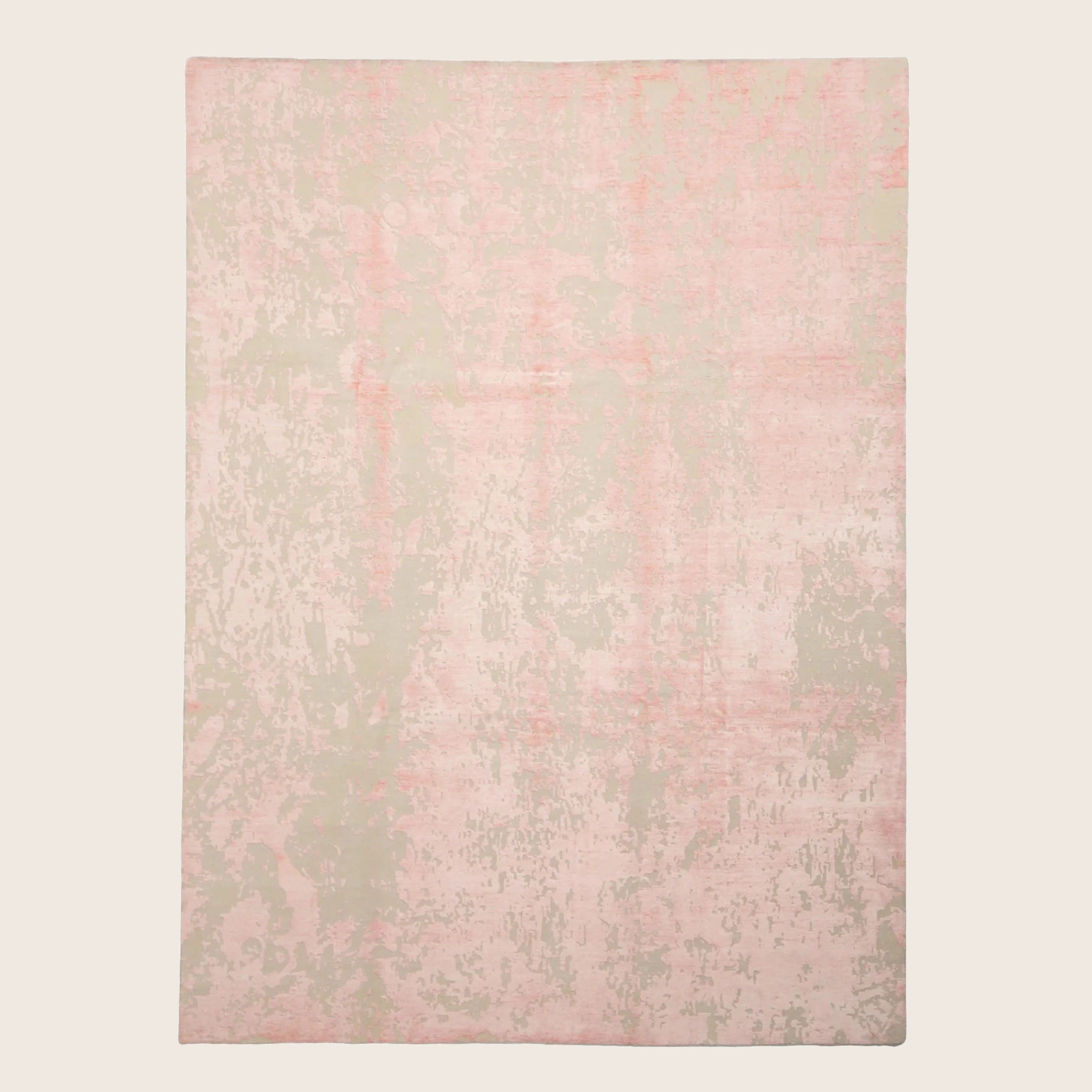 Rosa Contemporary Indo Ikat Teppich aus Wolle und Kunstseide - 8'1 x 12'3'