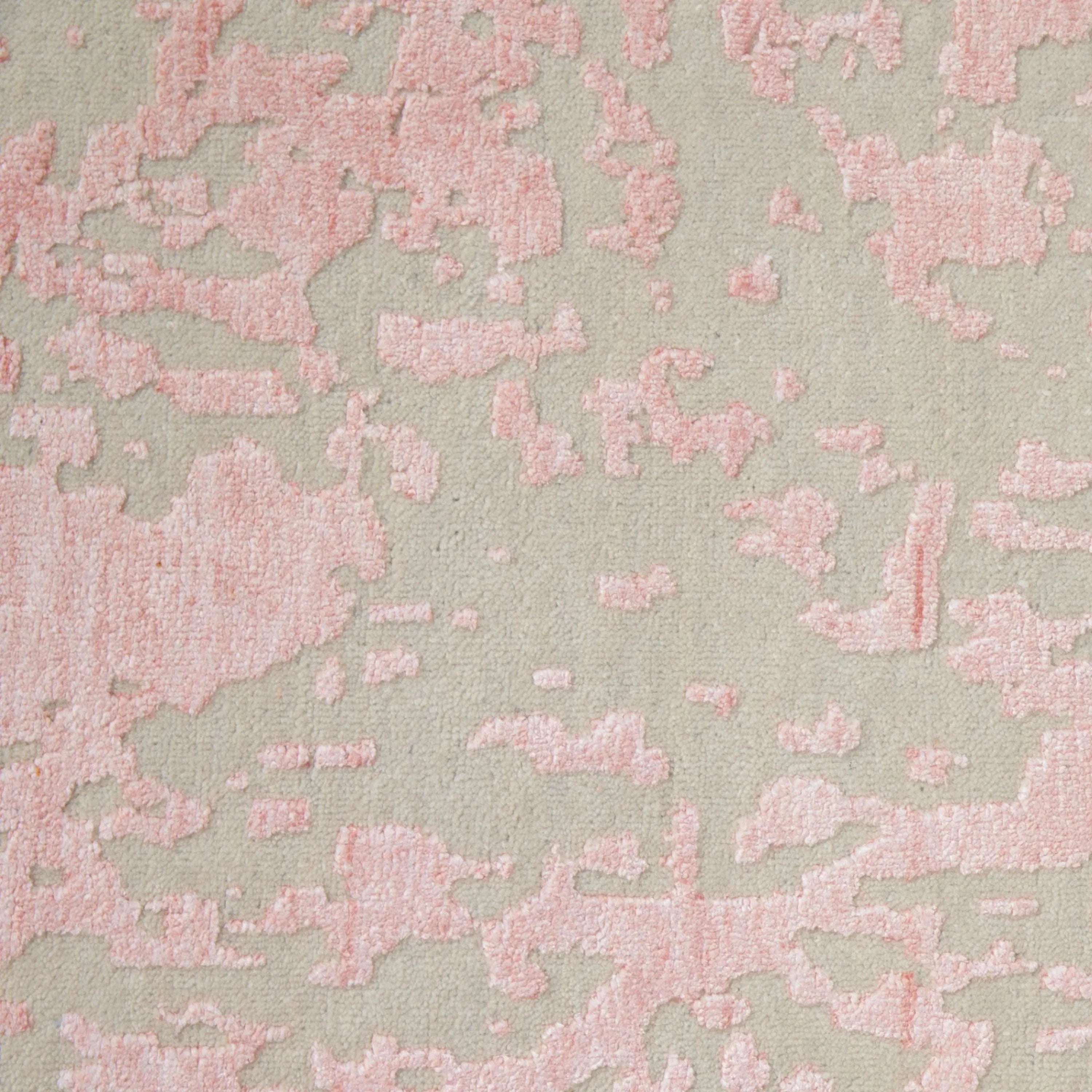Rosa Contemporary Indo Ikat Teppich aus Wolle und Kunstseide - 8'1 x 12'3'