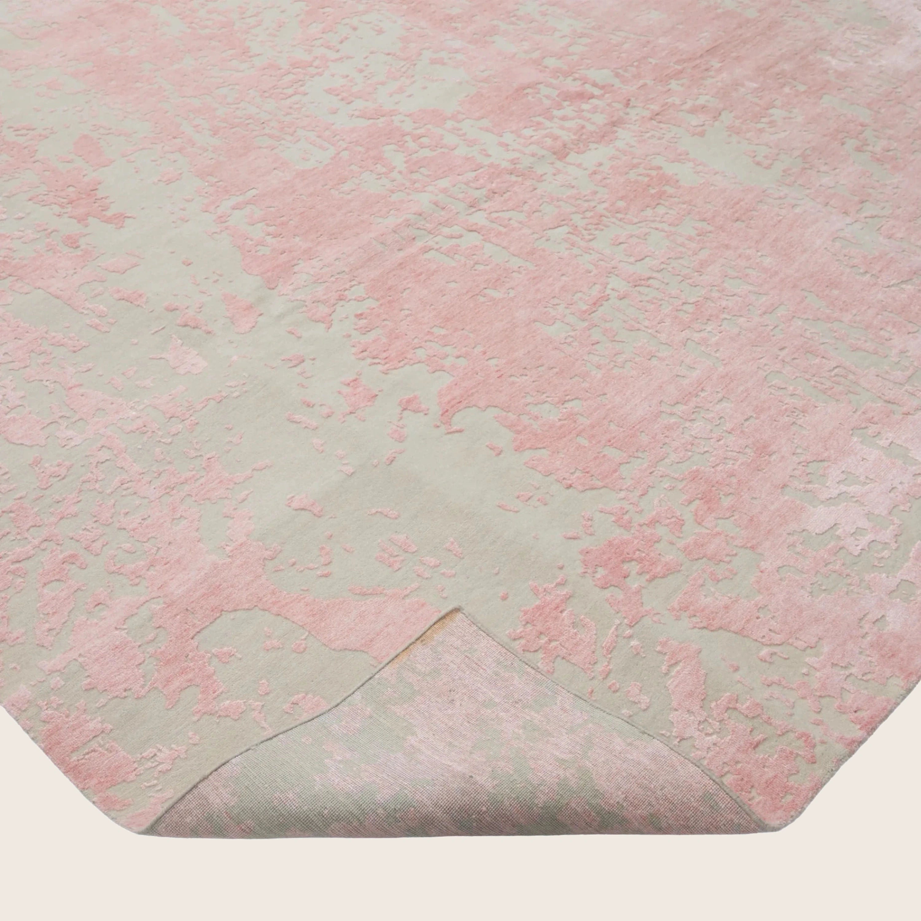 Rosa Contemporary Indo Ikat Teppich aus Wolle und Kunstseide - 8'1 x 12'3'