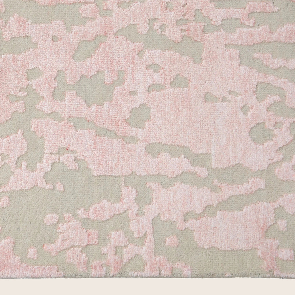 Rosa Contemporary Indo Ikat Teppich aus Wolle und Kunstseide - 8'1 x 12'3'