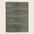 Olivgrün Übergangs Indo Savannah Wolle Kunst Seidenblende Teppich - 6' x 7'1