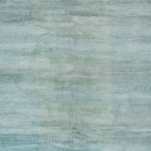 Blaue Übergangs Indo Savannah Wolle Seidenmischung Teppich - 6'1' x 9'1'